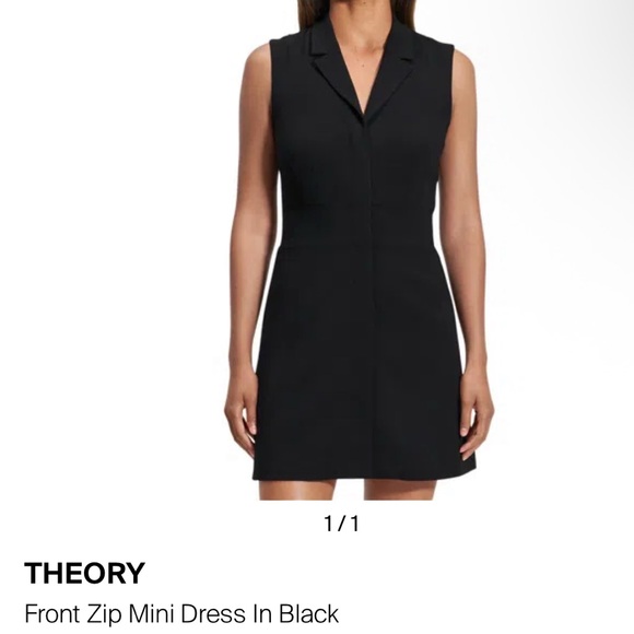 Theory Sleeveless Black Zip Dress - Picture 1 of 5